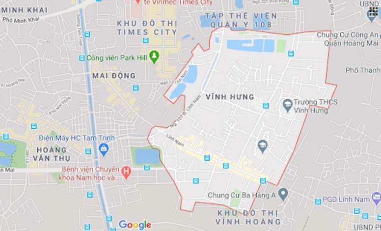 Bản đồ quy hoạch phường Vĩnh Hưng, Hoàng Mai, Hà Nội