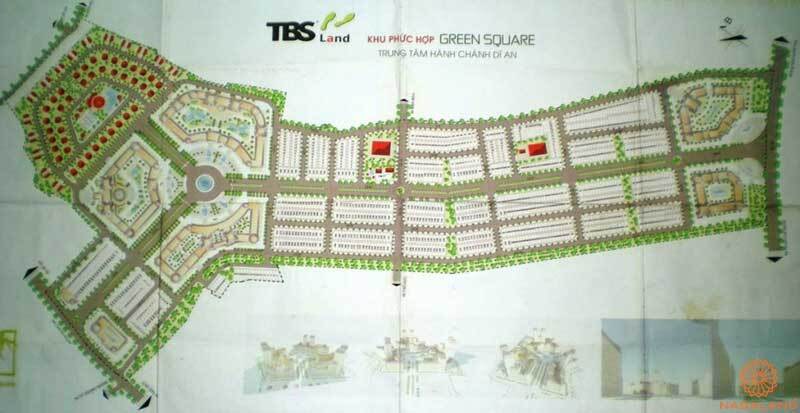 Mặt bằng tổng thể dự án Green Square Dĩ An City