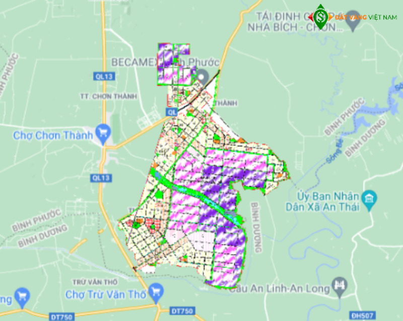 Bản đồ Quy hoạch chung KCN và dân cư Becamex Bình Phước, H. Chơn Thành, T. Bình Phước