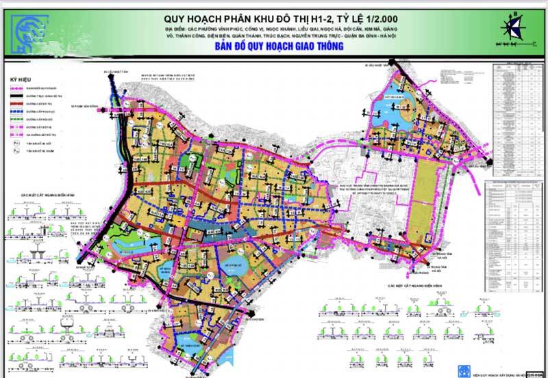 Bản đồ quy hoạch giao thông phân khu đô thị H1-2