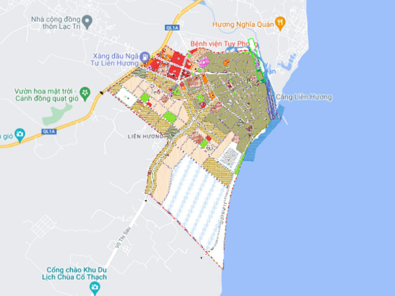 Bản đồ quy hoạch thị trấn Liên Hương, huyện Tuy Phong