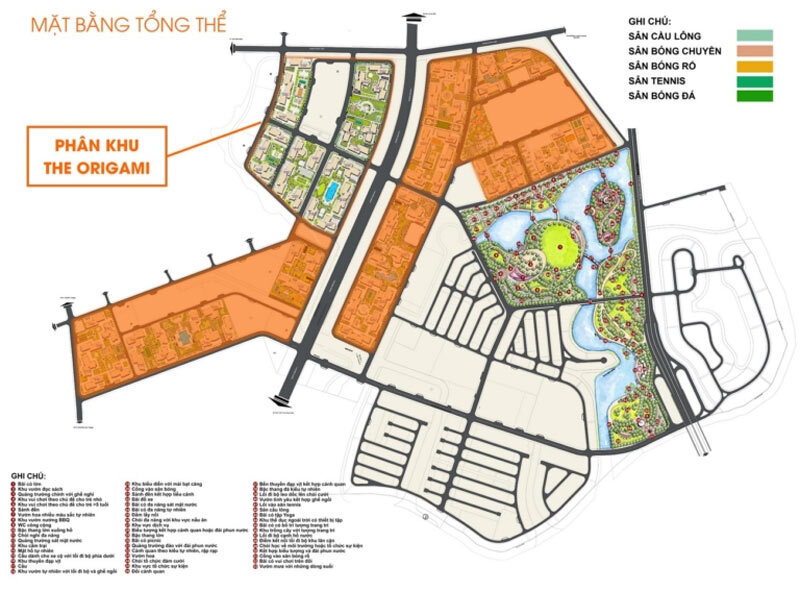 Mặt bằng tổng thể dự án The Origami - Vinhomes Grand Park