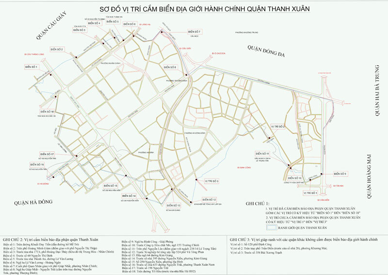 Bản đồ địa giới hành chính quận Thanh Xuân