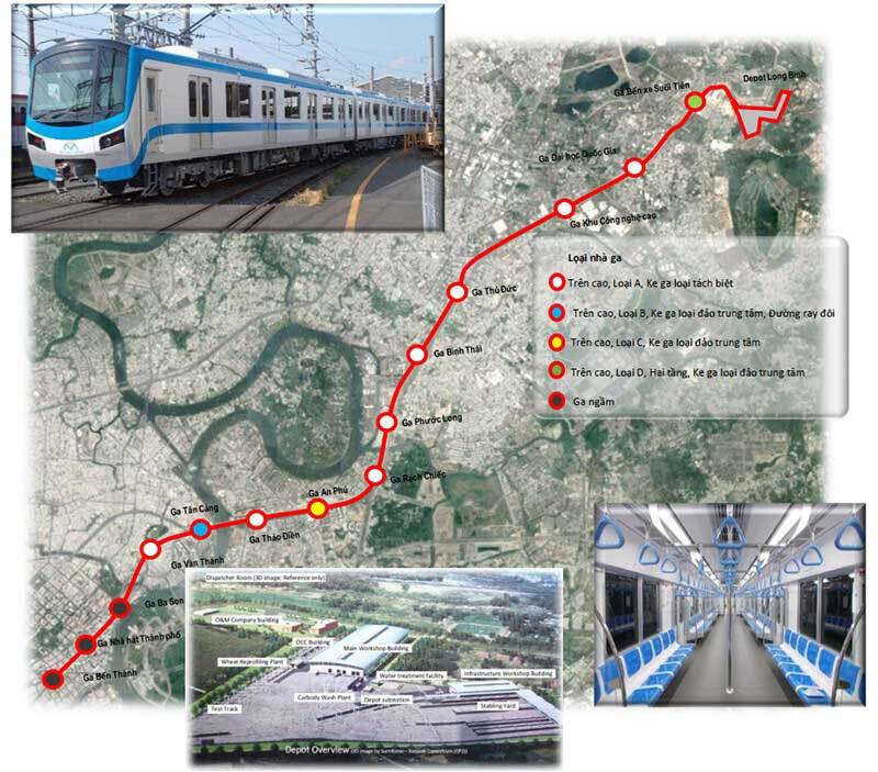 Tuyến Metro số 1 đi qua Quận 2