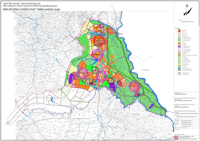 Bản đồ định hướng phát triển không gian quy hoạch thị trấn Plei Kần