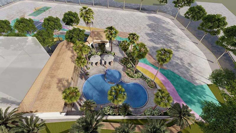 Phối cảnh bể bơi ngoài trời