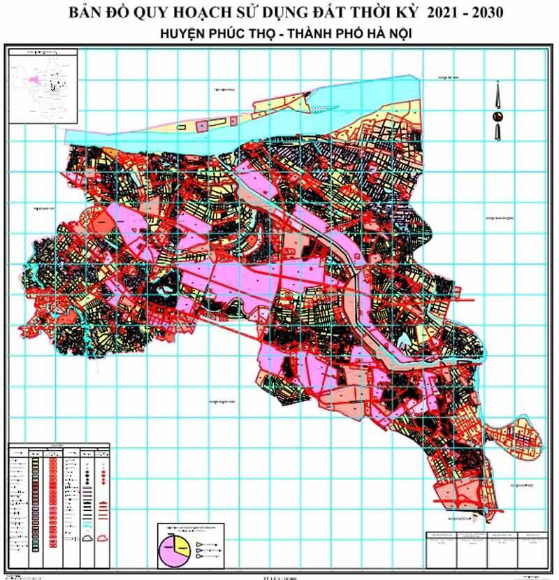 Bản đồ quy hoạch huyện Phúc Thọ - Quy hoạch sử dụng đất thời kỳ 2021-2030