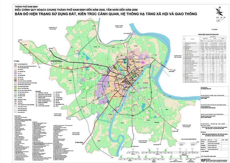 Bản đồ hiện trạng quy hoạch thành phố Nam Định
