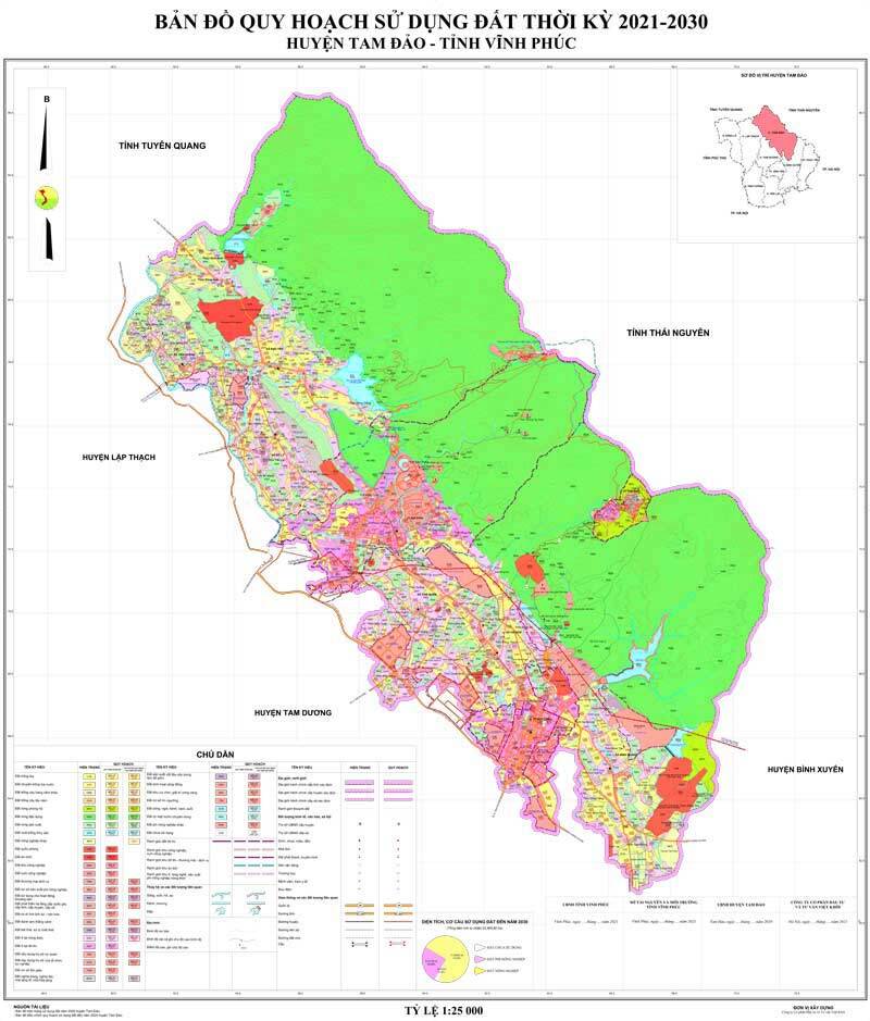Bản đồ quy hoạch huyện Tam Đảo - Quy hoạch sử dụng đất đến năm 2030