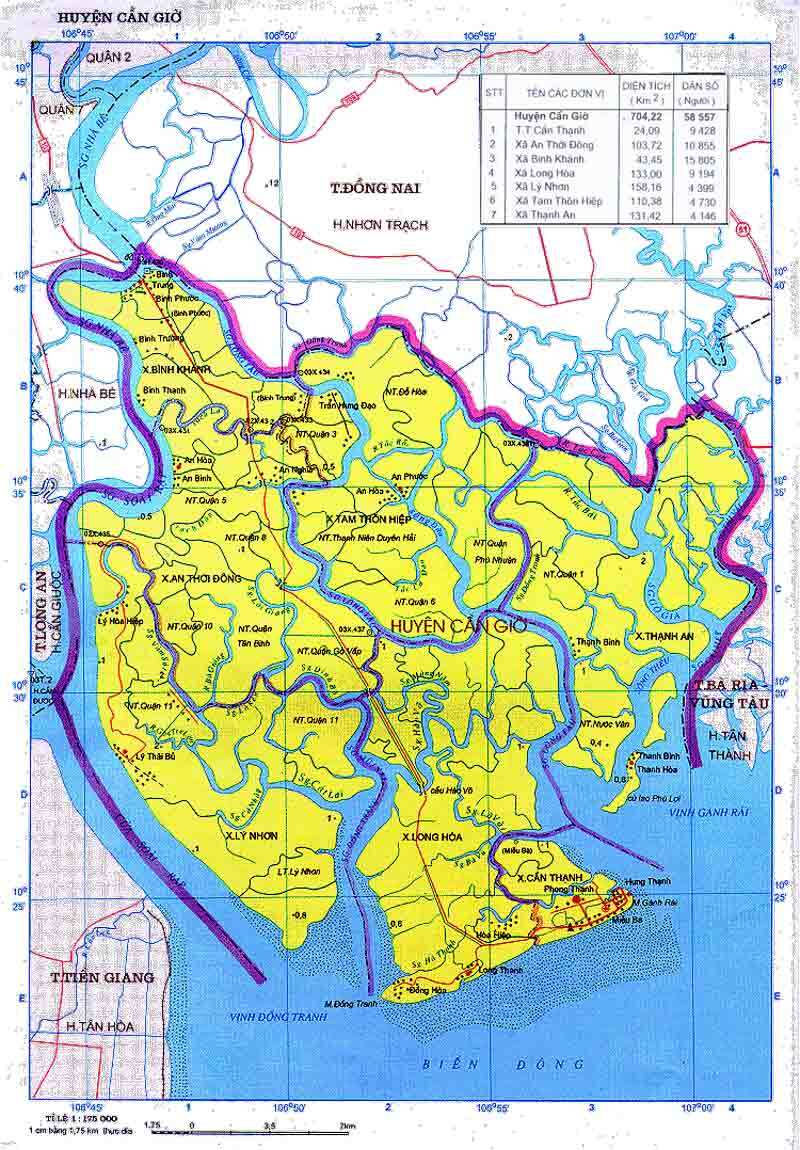 Bản đồ hành chính huyện Cần Giờ