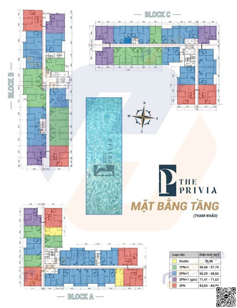 Mặt bằng điển hình dự án The Privia Bình Tân
