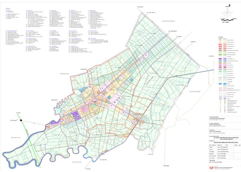 Bản đồ định hướng phát triển quy hoạch thành phố Vị Thanh và vùng phụ cận