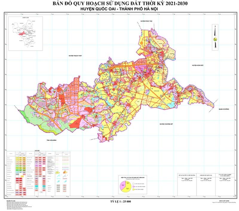 Bản đồ quy hoạch huyện Quốc Oai - Quy hoạch sử dụng đất thời kỳ 2021-2030