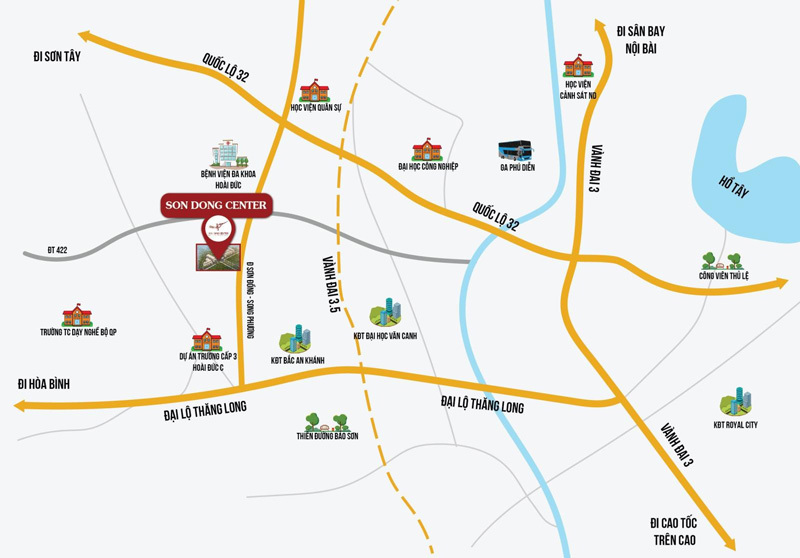 Vị trí dự án Sơn Đồng Center