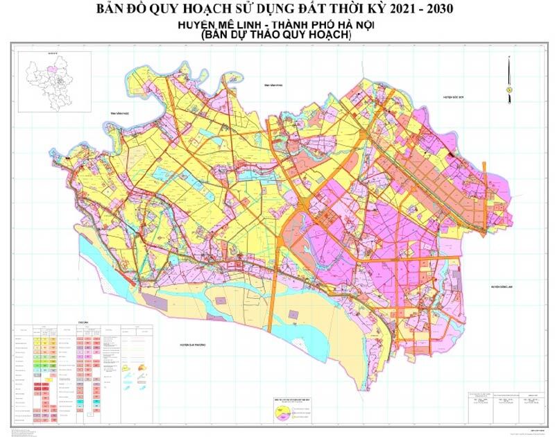 Bản đồ quy hoạch huyện Mê Linh - Quy hoạch sử dụng đất đến 2030