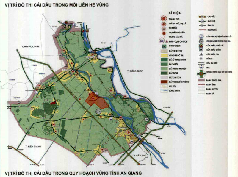 Vị trí đô thị Cái Dầu trong quy hoạch vùng tỉnh An Giang