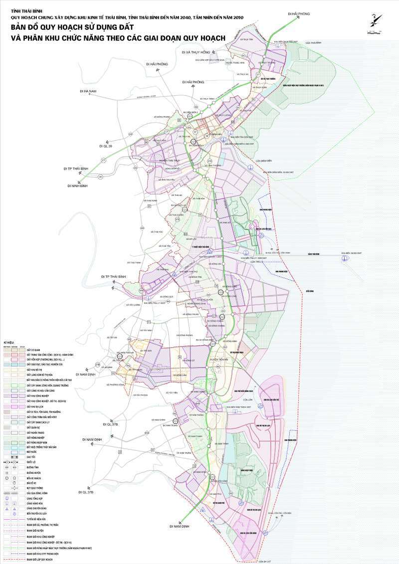 Bản vẽ quy hoạch sử dụng đất của Quy hoạch chung xây dựng Khu kinh tế Thái Bình, tỉnh Thái Bình đến năm 2040, tầm nhìn đến năm 2050