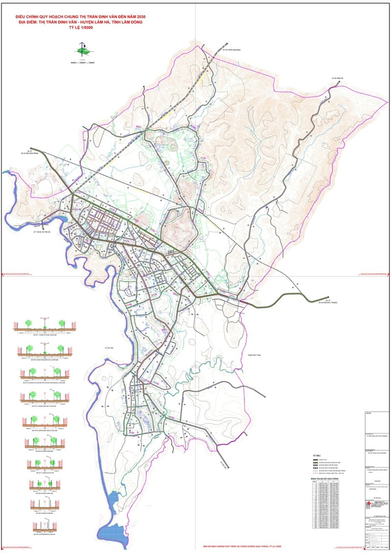 Bản vẽ quy hoạch giao thông thị trấn Đinh Văn, huyện Lâm Hà, tỉnh Lâm Đồng đến năm 2030 