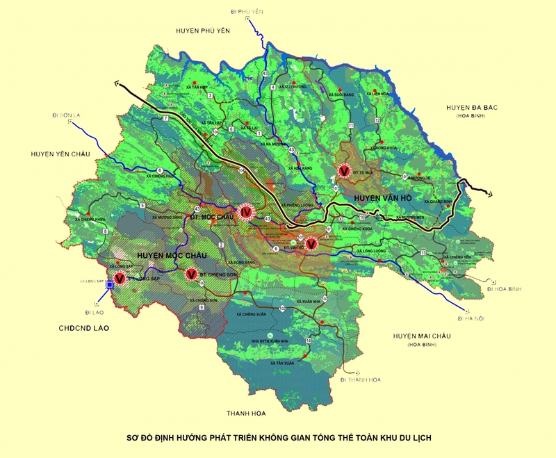 Bản đồ Quy hoạch chung khu du lịch Quốc Gia Mộc Châu, T. Sơn La đến 2030