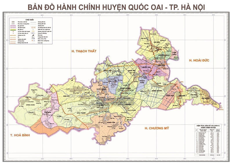 Bản đồ hành chính huyện Quốc Oai