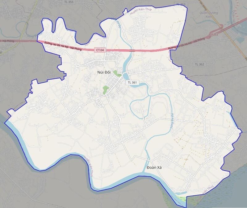 Bản đồ tổng quan hạ tầng giao thông quận Kiến Thụy
