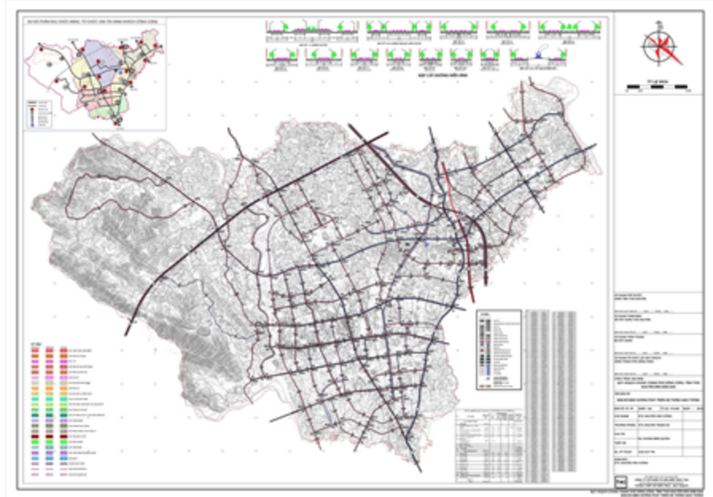 Bản vẽ quy hoạch giao thông thành phố Sông Công tỉnh Thái Nguyên