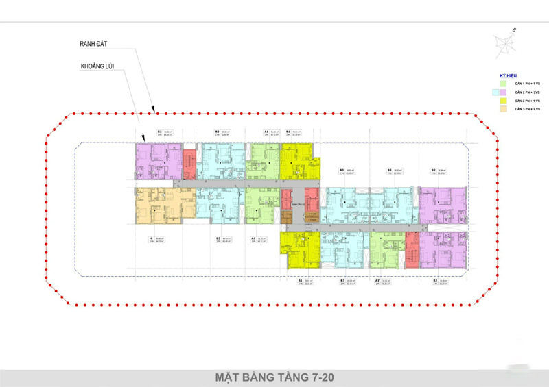 Mặt bằng tầng 7-20 tại dự án