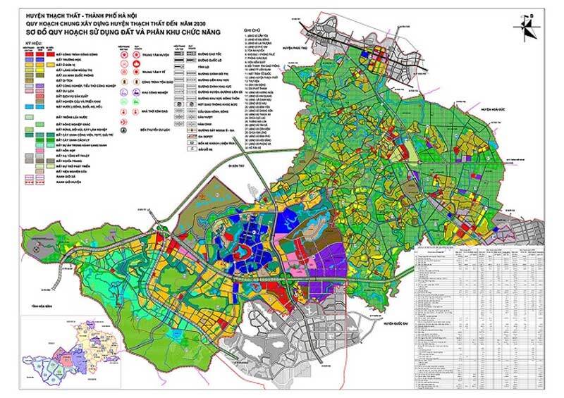 Sơ đồ quy hoạch sử dụng đất và phân khu chức năng