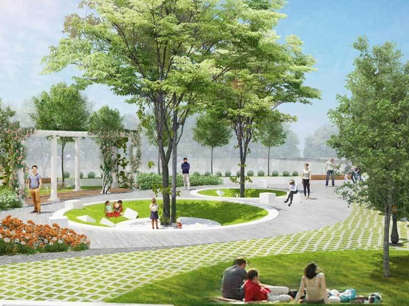 Phối cảnh nơi sinh hoạt chung tại HNT Sơn Tây