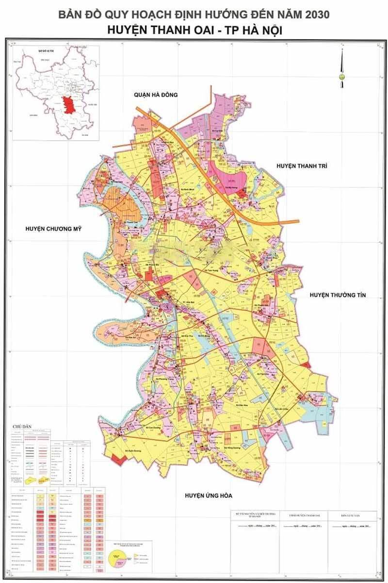 Bản đồ quy hoạch huyện Thanh Oai định hướng đến năm 2030