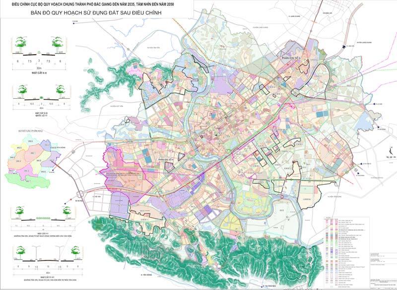 Bản đồ quy hoạch sử dụng đất thành phố Bắc Giang đến năm 2030