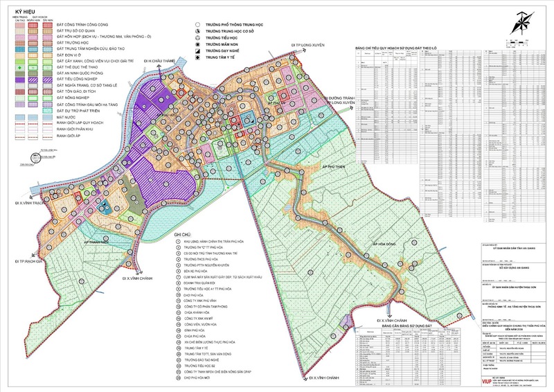 Bản đồ quy hoạch chung thị trấn Phú Hoà, huyện Thoại Sơn, tỉnh An Giang đến năm 2030