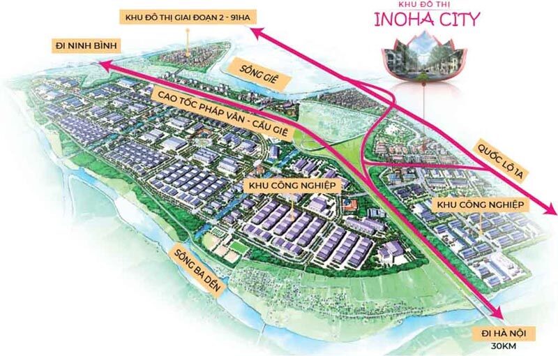 Vị trí dự án Inoha City Phú Xuyên