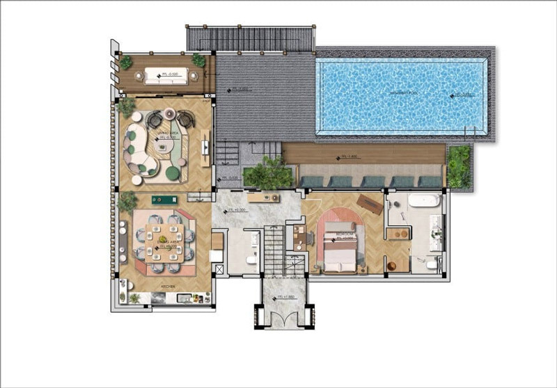 Mặt bằng tầng 2 Grace Wood biệt thự rừng tại dự án