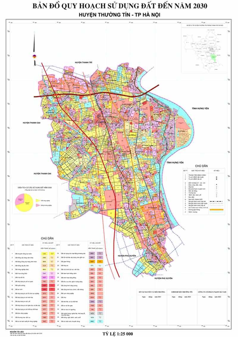Bản đồ quy hoạch sử dụng đất huyện Thường Tín đến năm 2030