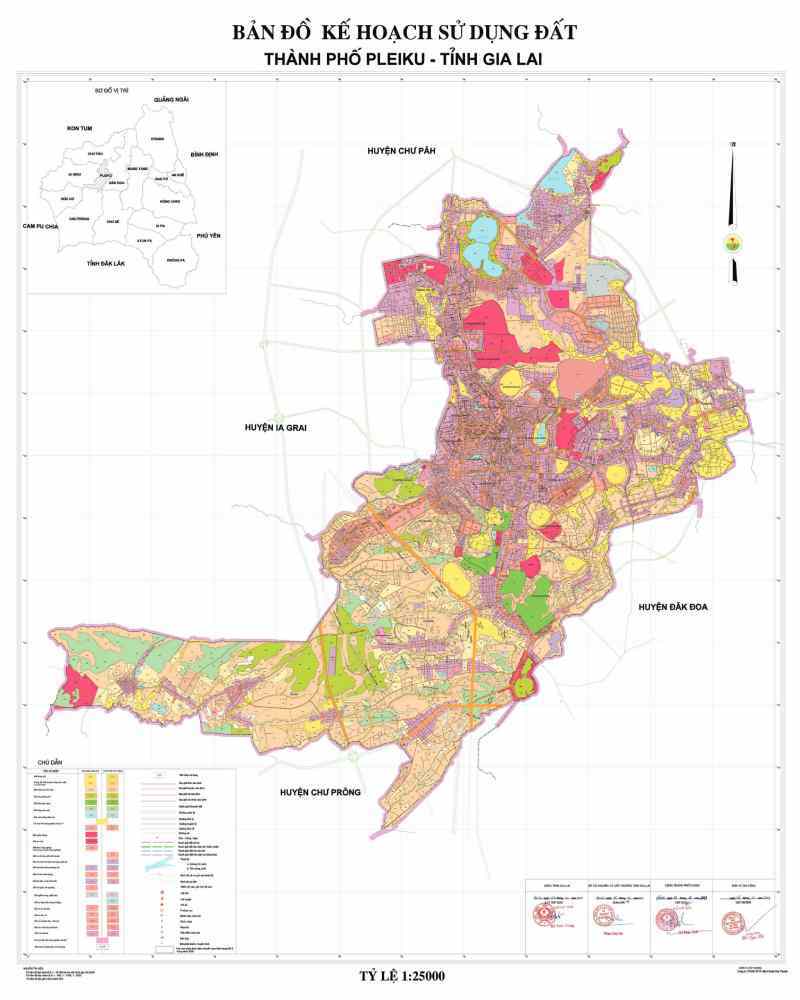 Bản vẽ quy hoạch sử dụng đất của Quy hoạch phân khu phường Thắng Lợi, thành phố Pleiku, tỉnh Gia Lai. 