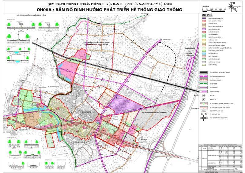 Bản vẽ giao thông Quy hoạch chung TT Phùng, H. Đan Phượng, TP Hà Nội đến 2030