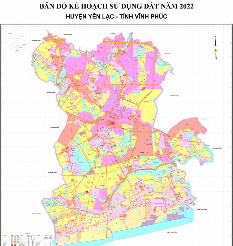 Bản đồ quy hoạch huyện Yên Lạc - Kế hoạch sử dụng đất 2022 