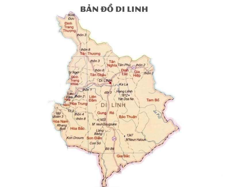 Bản đồ quy hoạch chung thi trấn Di Linh