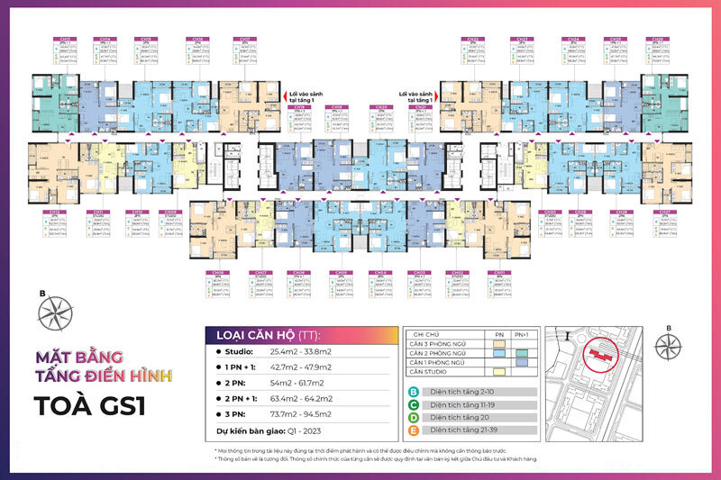 Mặt bằng tổng thể dự án The Miami tòa GS1 - Vinhomes Smart City