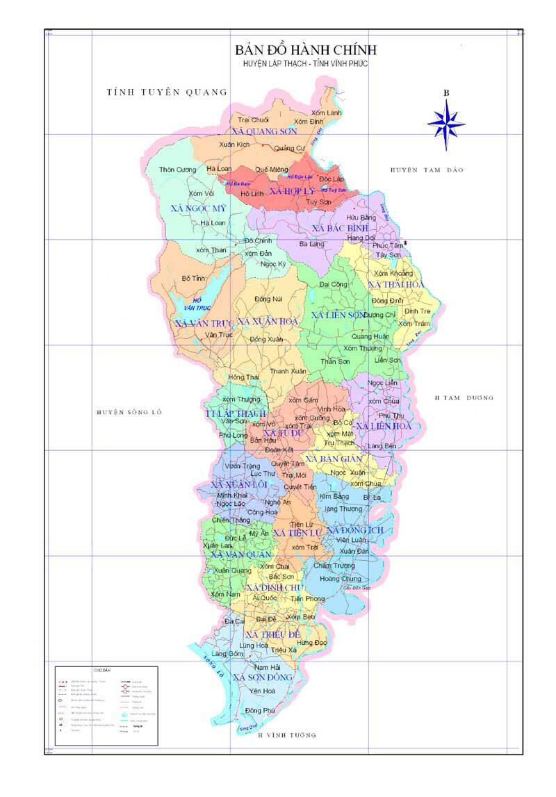 Bản đồ hành chính huyện Lập Thạch