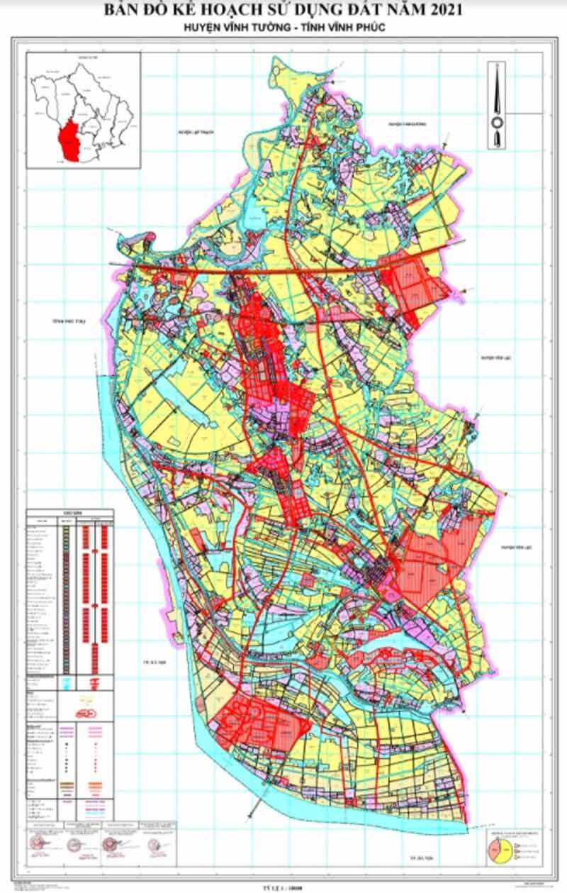 Bản đồ quy hoạch huyện Vĩnh Tường - Kế hoạch sử dụng đất năm 2021