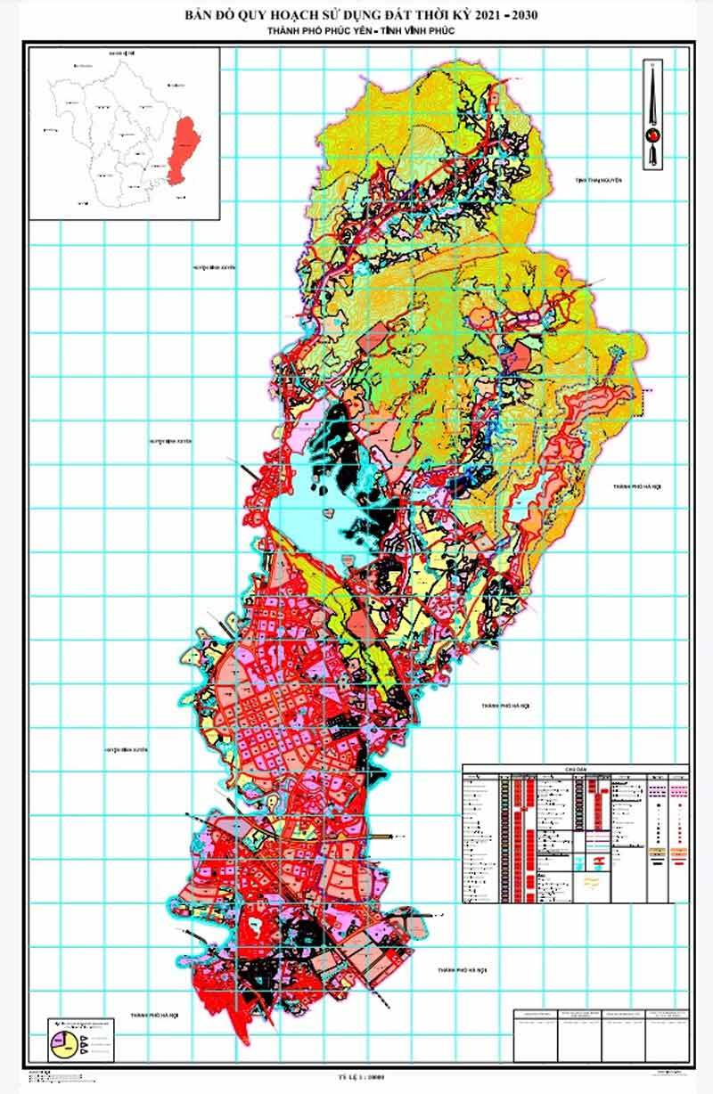 Bản đồ quy hoạch thành phố Phúc Yên - Quy hoạch sử dụng đất thời kỳ 2021-2030