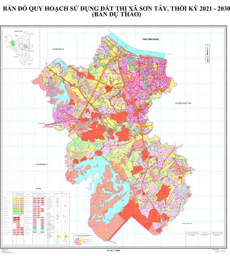 Bản đồ quy hoạch thị xã Sơn Tây - Quy hoạch sử dụng đất thời kỳ 2021-2030