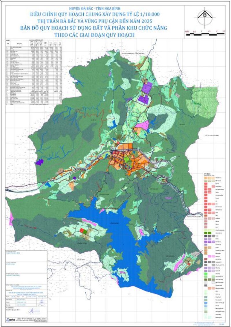 Bản vẽ quy hoạch sử dụng đất của Quy hoạch chung xây dựng tỷ lệ 1/10.000 thị trấn Đà Bắc và vùng phụ cận đến năm 2035