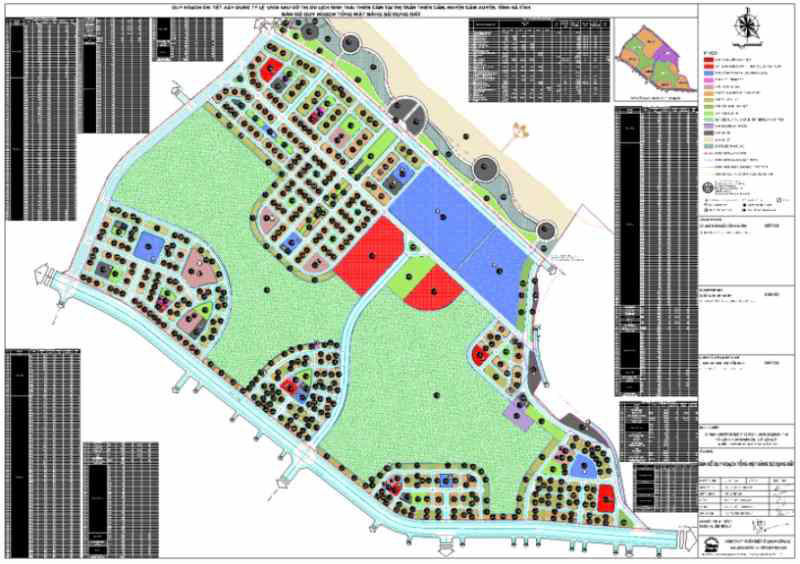 Bản vẽ quy hoạch sử dụng đất của quy hoạch chung xây dựng thị trấn Thiên Cầm
