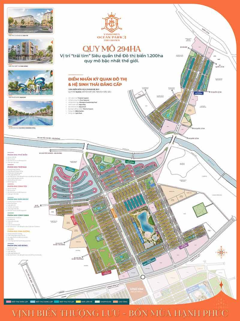 Mặt bằng tổng thể Vinhomes Ocean Park 3 thuộc dự án Ocean City