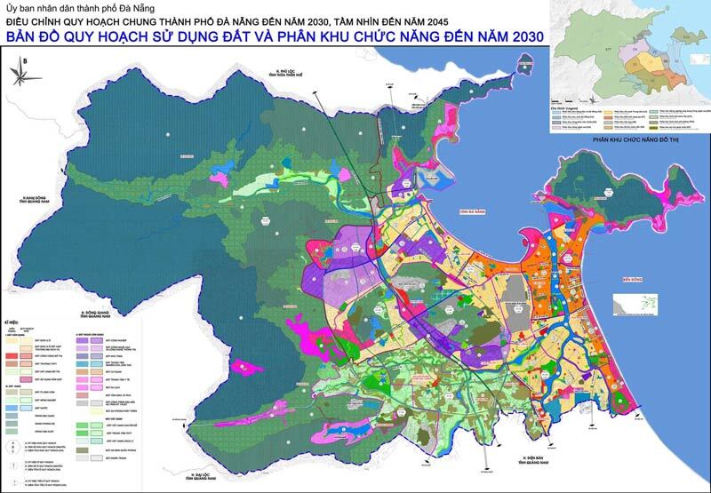 ​Bản đồ quy hoạch sử dụng đất và phân khu chức năng đến năm 2030