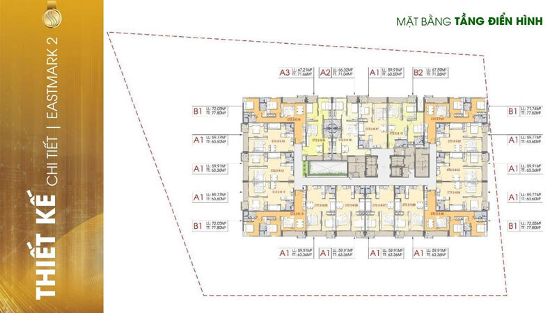 Mặt bằng tầng điển hình dự án The Hybrid 2