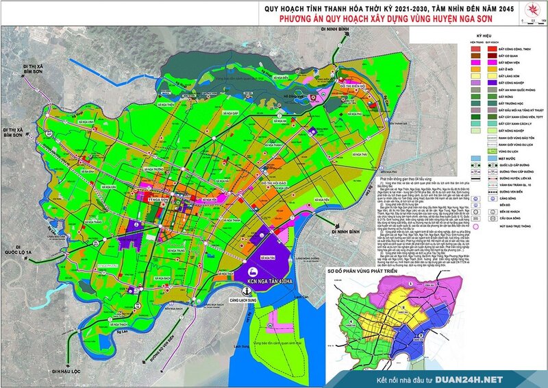 Bản đồ quy hoạch chung xã Nga Phượng, huyện Nga Sơn đến năm 2030